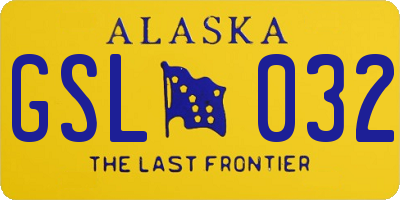 AK license plate GSL032