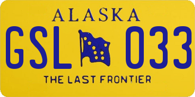 AK license plate GSL033