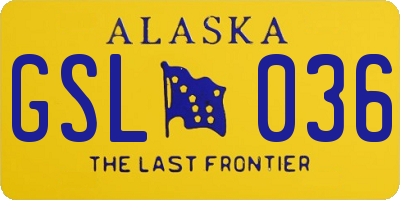 AK license plate GSL036