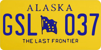 AK license plate GSL037