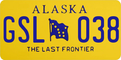 AK license plate GSL038