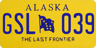 AK license plate GSL039