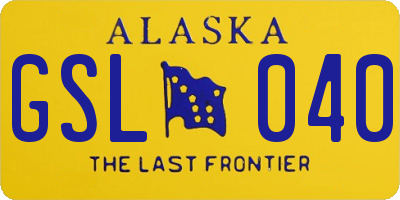 AK license plate GSL040