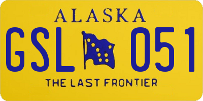 AK license plate GSL051