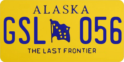 AK license plate GSL056