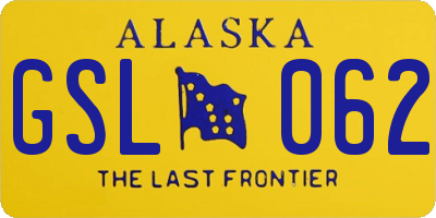 AK license plate GSL062