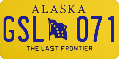 AK license plate GSL071