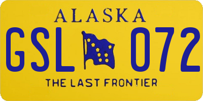 AK license plate GSL072