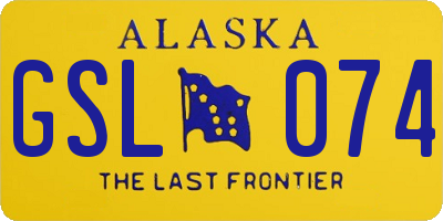 AK license plate GSL074