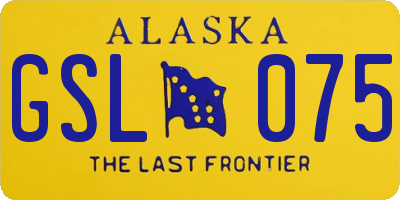 AK license plate GSL075