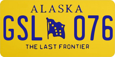 AK license plate GSL076