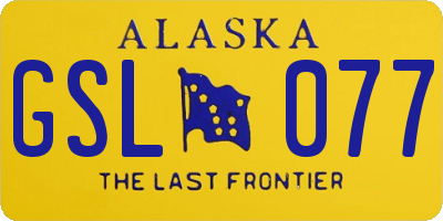 AK license plate GSL077