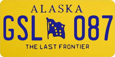 AK license plate GSL087