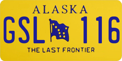 AK license plate GSL116