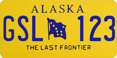 AK license plate GSL123