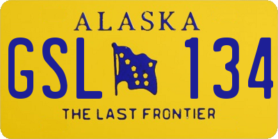 AK license plate GSL134