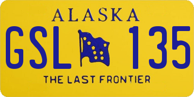 AK license plate GSL135