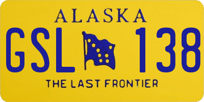 AK license plate GSL138