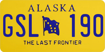 AK license plate GSL190