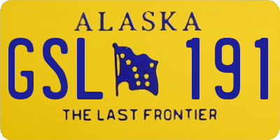 AK license plate GSL191