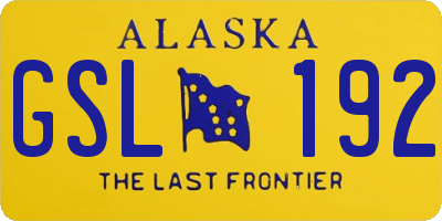 AK license plate GSL192