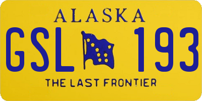 AK license plate GSL193