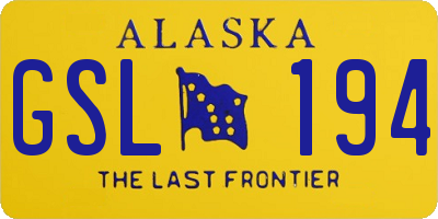 AK license plate GSL194