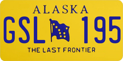 AK license plate GSL195