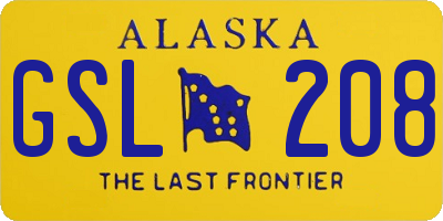 AK license plate GSL208