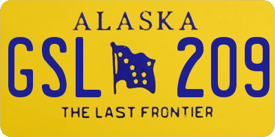 AK license plate GSL209