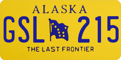 AK license plate GSL215