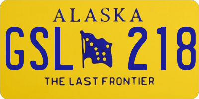 AK license plate GSL218