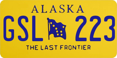 AK license plate GSL223
