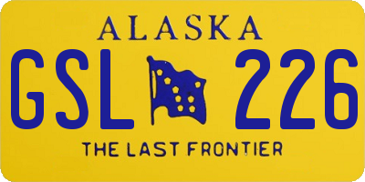 AK license plate GSL226