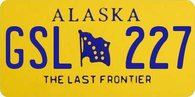AK license plate GSL227