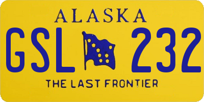 AK license plate GSL232