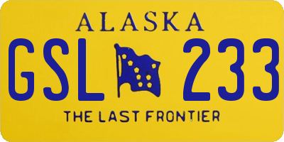 AK license plate GSL233