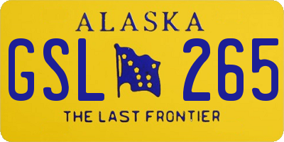 AK license plate GSL265