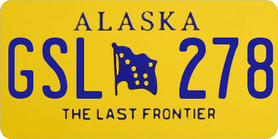 AK license plate GSL278