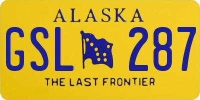 AK license plate GSL287