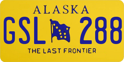 AK license plate GSL288