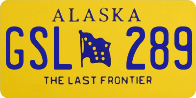 AK license plate GSL289
