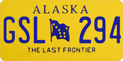 AK license plate GSL294
