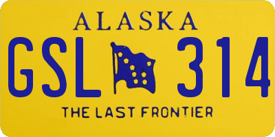 AK license plate GSL314