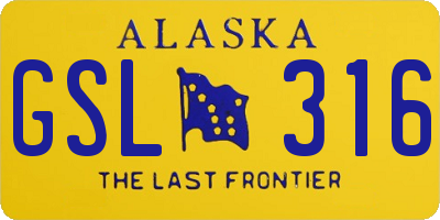 AK license plate GSL316