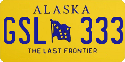 AK license plate GSL333