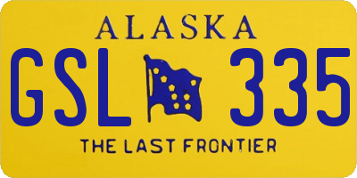 AK license plate GSL335