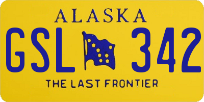 AK license plate GSL342