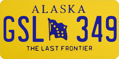 AK license plate GSL349