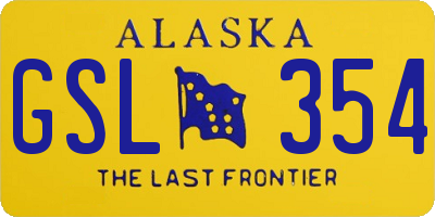 AK license plate GSL354